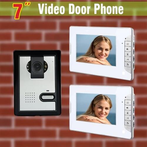 7 Inch Monitor Video Door Phone Intercom Doorbell Camera Video Intercom Home Door video intercom system 1-Camera + 2-Monitor
