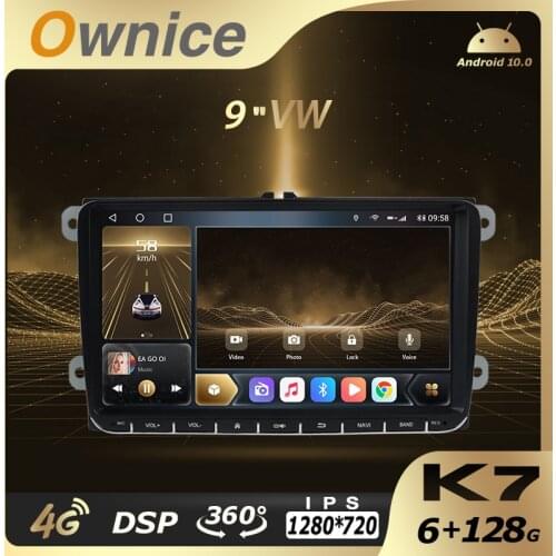 K7 Ownice Android 10.0 6G 128G Car Radio Stereo 360 Panorama for VW Golf Polo Passat skoda rapid octavia Head unit 8 Core 4G LTE
