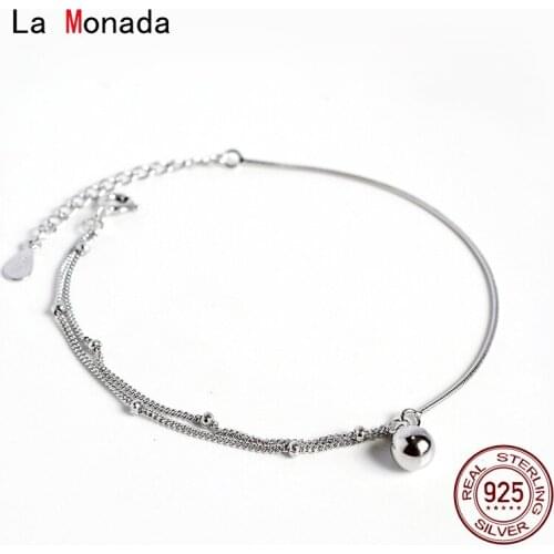 La Monada Double Layer Bead Bracelets For Women Silver 925 Sterling Jewelry Fine 925 Sterling Silver Womens Bracelet Female