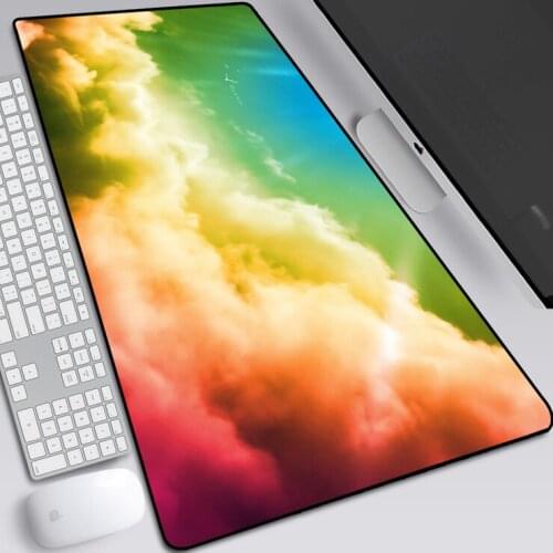 Colors Clouds Anime Large Pad Mouse Mat Computer Gamer Locking Edge Mousepad Keyboard Mice Mat Pad