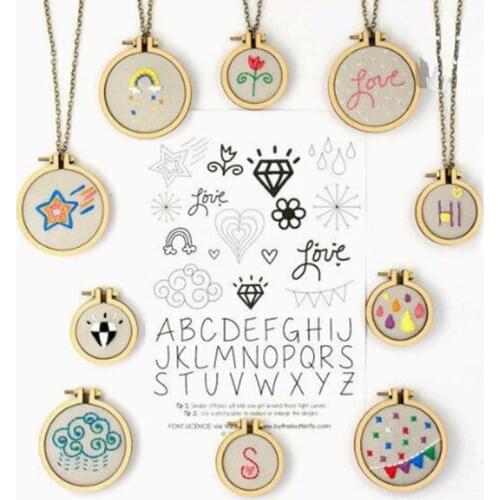 DIY wooden cross stitch hoop mini ring embroidery hoop kit frame crafts fashion jewelry making accessories