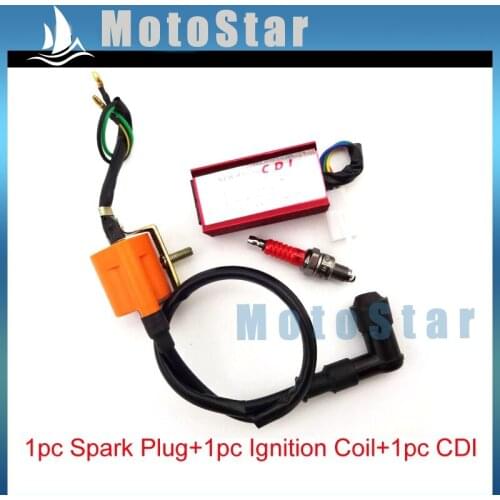 Racing Ignition Coil + AC CDI Box + A7TC Spark Plug For 50cc 70cc 90cc 110cc 125cc Engine Chinese Pit Dirt Bike