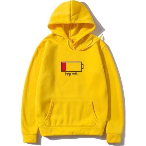 Low Energy Help Me Hoodies Woman Men funny Creative Hooded Sweatshirts Fashion Streetwear Hip Hop Hoodie Woman pullover harajuku