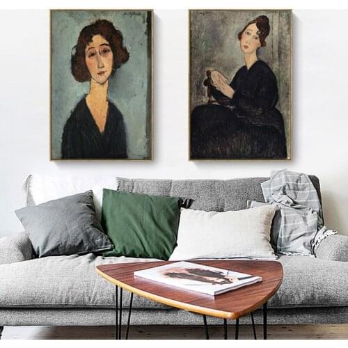 Canvas Painting Modern Character Wall Picure on the wall Hotel Apartment Club Retro Women Figure Poster Decorative Picture Art