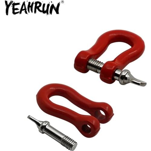 RC Car Metal Trailer Shackle Rescue Tow Hook for 1/10 RC Crawler Axial SCX10 TRX4 TRX-4 D90 TF Upgrade Accessories