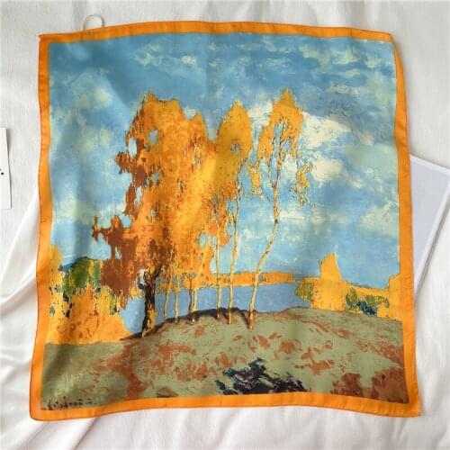 Fashion Scarf Women Silk Square Hairband Neck Scarves Office Lady Kerchief Headscarf Bandana Wrap Shawl Design Print