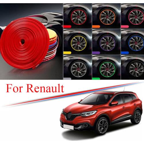 9 Colors Car Wheel Hub Rim for Renault Kadjar Espace Trafic Captur Edge Protector Ring Tire Strip Guard Rubber Decals 8M