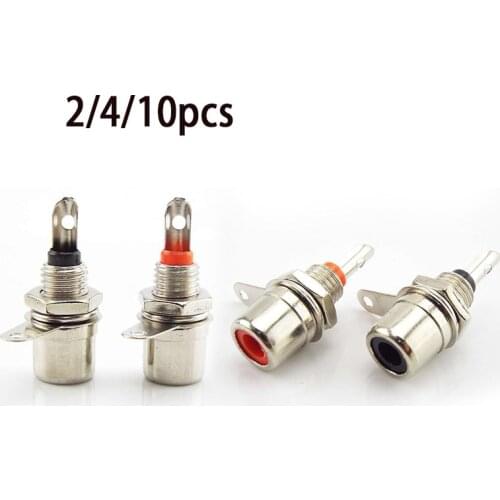 RCA Panel Mount Connector RCA Female Socket RCA Phono Chassis Audio Socket Plug Connector Bulkhead Meal Connectors