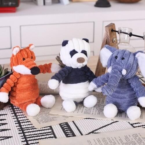 20cm Plush Panda Elephant Pig Rabbit Bear Bunny Fox Dog Monkey Toys Stuffed Animal Cartoon Doll Plush Key Chain Toys for Kids