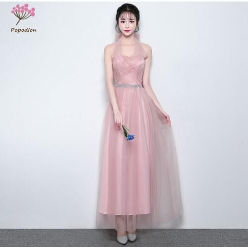 Popodion bridesmaid dresses sisters girlfriends dress long dress for wedding party for woman vestido de festa FGD10110