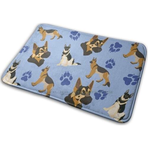 German Shepherd Dog Mat Rug Carpet Anti-Slip Bedroom Entrance Door Mat German Shepherd Dog Canine Gsd Alsatian Pattern