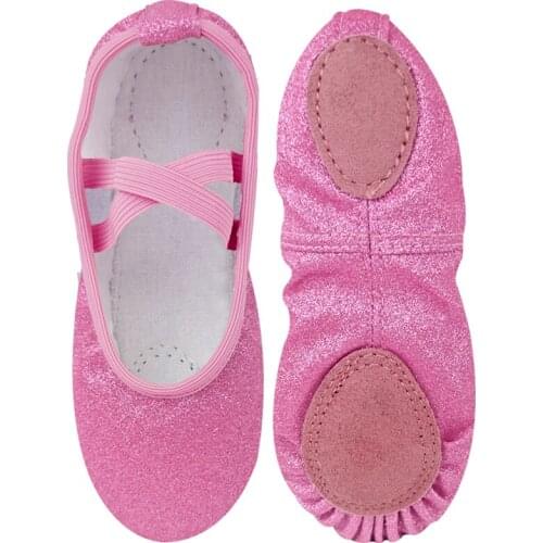 Professional Glitter Upper Dance Shoes Training Body Shaping Yoga Shoe Belly Ballet Dance Shoes for Kids Girls Woman