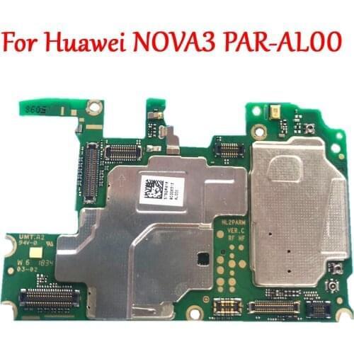 Tested Work Original Unlock Motherboard For Huawei Nova3 Nova 3 PAR-AL00 PAR-LX9 Main board Logic Circuit Electronic Chips