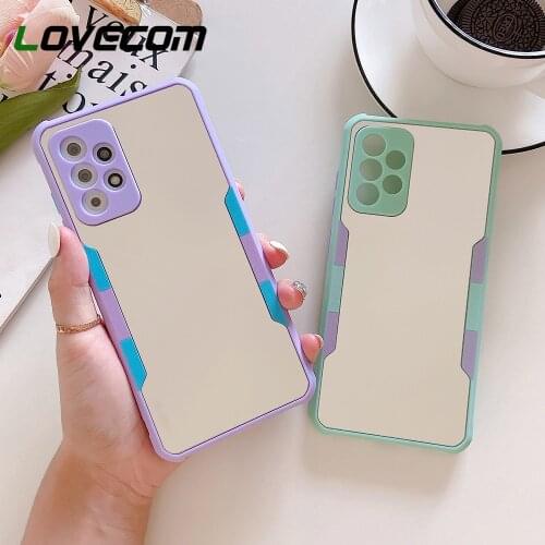 LOVECOM Shockproof Makeup Mirror Case For Samsung A72 A52 S21 S20 Ultra S10 Plus Note 20 A70 A21S A42 A71 Soft TPU+PC Bumper Bag