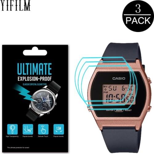 3Pcs HD Clear Nano Anti-shock PET Film For Casio STANDARD LW-204 LW204 1A 4A 1B Screen Protector Anti-Scratch Film Not Glass