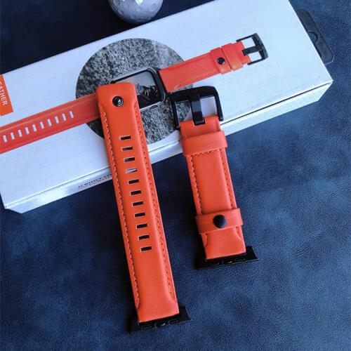 Leather link loop strap For apple watch band 44mm 40mm iWatch series 6 SE 5 4 3 2 1 watchbands bracelet 42mm 38mm Wristbands