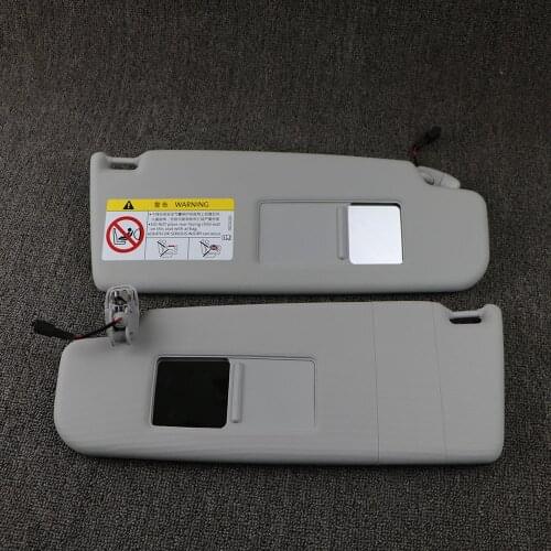 Pair Gray Front Sun Visor Panel With Makeup Mirror For VW Jetta MK6 2012 2013 2014 2015 2016 2017 2018 2019