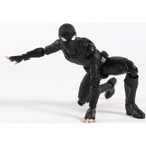 SHF Spiderman Stealth Suit Ver Action Figure Joint Movable Model Brinquedos Toy