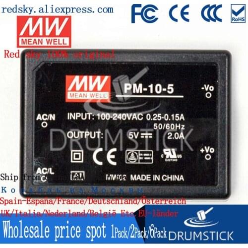 Steady MEAN WELL PM-10-5 5V 2A meanwell PM-10 5V 10W Switching Power Supply