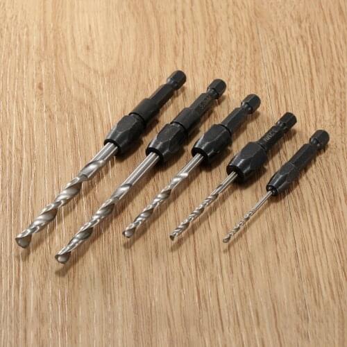5Pcs Hex Shank HSS Countersink Twist Drill Bit Set Reamer Hole Cutter 2mm 3.2mm 4mm 5mm 6mm Quick Change Woodworking Power Tool