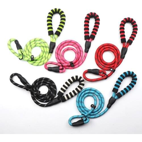 Pet Leaches Reflective Hand Holding Rope Nylon Material Comfortable Strong Durable Multiple Colors Portable Pet Supplies 2021