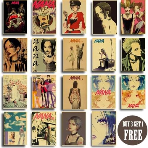 Vintage Anime NANA Romance Love Retro Kraft Paper Poster For Wall Art Home Decor Living Room Pictures