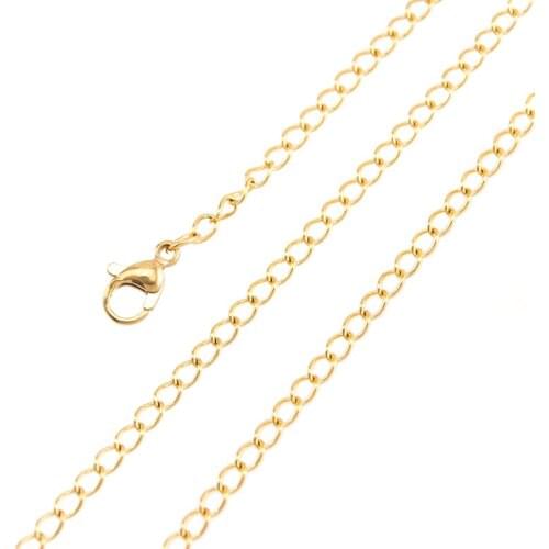 Women Rolo chain necklace 2.5 width Diy jewelry necklace golden Stainless steel chain high quality 10pcs