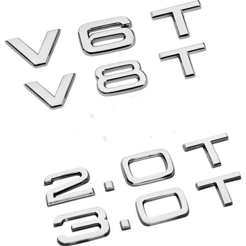 1Pcs 3D ABS A3 A4L A5 A6L V6T V8T 1.8T 2.0T 3.0T for All Trunk Discharging Capacity Emblem Car Styling Sticker Car Accessories