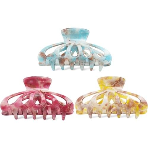 2021 New Large Hair Claw Clips For Women Girls Celluloid Acetate Hair Jaw Clips Summer Lanterns Hair Catch Female Hair Claw