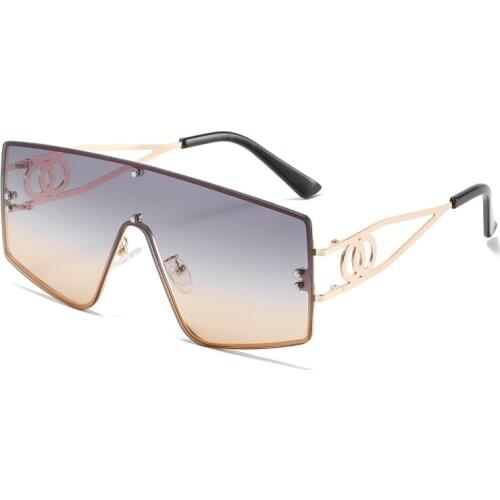 2021 New Fashion Shield Sunglasses Women Men High Quality PC Gradients Lens Alloy Metal Frame Brand Designer Trend Logo UV400