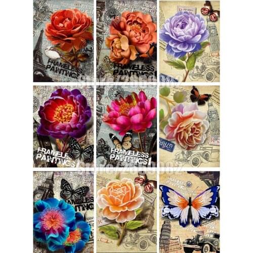 5D DIY Diamond Flower Series Full Square Home Decoration Diamond Embroidery Mosaic Rose Handmade Christmas Gift TT1130