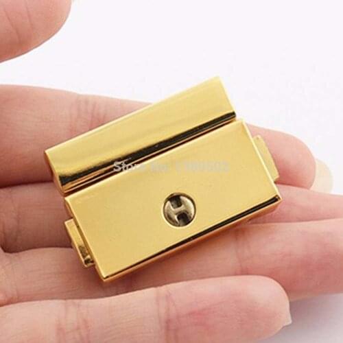 6sets 37*25mm Gold Color Practical Purse Bag Lock Metal Clasp Turn Twist Lock for handbag
