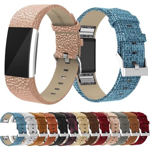 EiEuuk Accessory Leather Classic Replacement Wrist Strap Band Bracelet for Fitbit Charge 2 Wrist Band