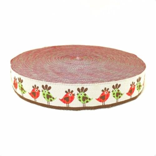 Zakka handmade accessories laciness ribbon woven Jacquard Ribbon with love birds 5/8" 16mm 10yards/lot KTZD15102225