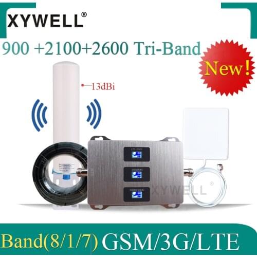 Big sale!! 900 2100 2600 2G 3G 4G gsm signal repeater 3G cellular amplifier GSM UMTS LTE Tri Band Mobile Signal Booster