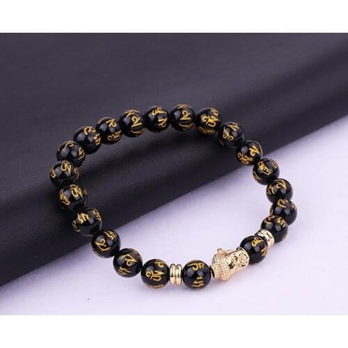 New Fashion Natural Stone Tibetan Buddha Charm Beaded Bracelet Women Men