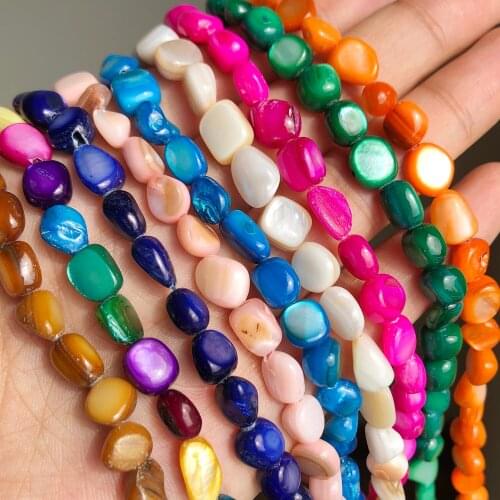 6-10mm Irregular Natural Conch Shell Beads Charms Gravel Shell Pearl Beads for Jewelry Making Diy Handmade Bracelet Necklace