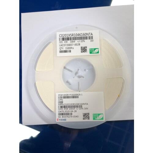 C0201X5R104K250NT 0201 100nF(104) ±10% 25V 6.3V 10V 16V C0201X5R104K6R3NTA 0201 100nF(104) ±10% 6.3V C0201X5R104K160NTA 100NTA