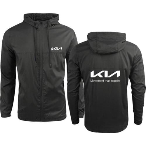 Spring Autumn Men Clothing New Kia Car Logo printing Sports jacket Cotton Fashion High Quality Casual Mens Jacket