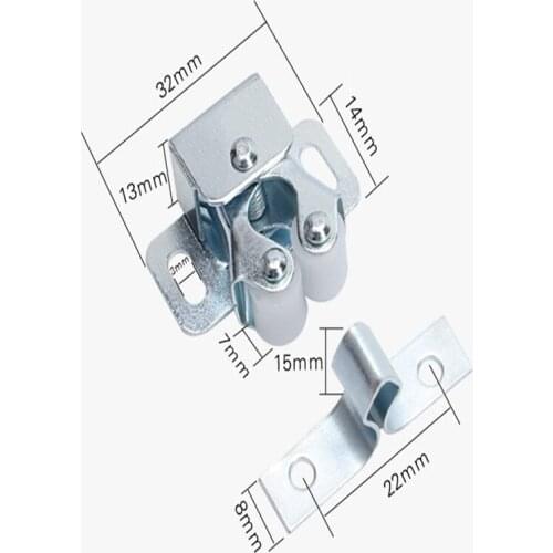 10Pcs Double Ball Roller Catches Cupboard Cabinet Door Latch Locks Hardware Tool Copper Double Roller Catch(Without Screws)