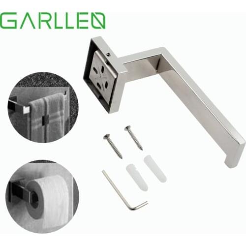 GARLLEN Bright Polished Stainless Steel Toilet Roll Paper Holder + 1 Bag of Mounting Accessories for Bathroom Toliet