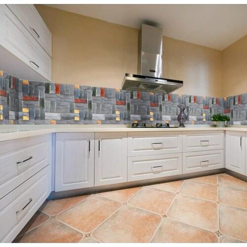 SA-1013 45cm Simulation Stone wall paper room with glue wall self-adhesive paper