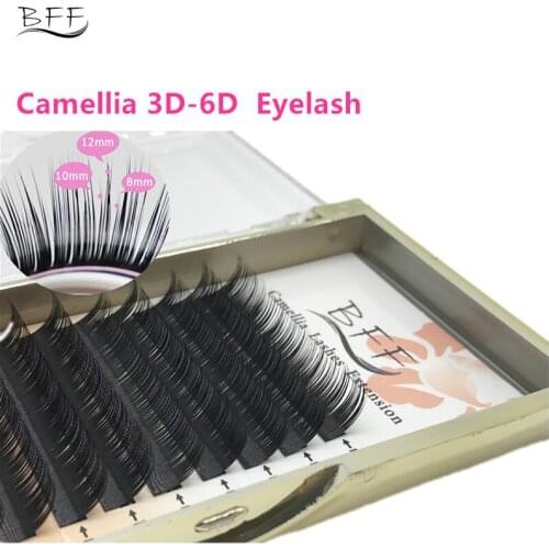 BFF Brand Eyelash Extensions individual eyelashes 3D-6D 0.07 Mixed Length in One Lash Strip,Camellia Eyelash, Pandora Eyelashes