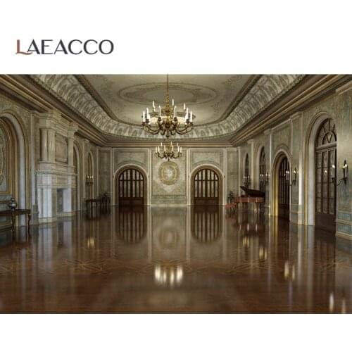 Laeacco Old Vintage Palace Chandelier Archway Floor Interior Photographic Background Photo Backdrop Photocall Photo Studio