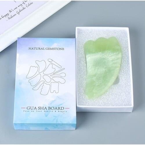 Natural Xiuyan Jade Gua Sha Scratch Crystal Face Massage Foot Back Head Acupuntura Massager Health Care Tools Stone Therapy Box