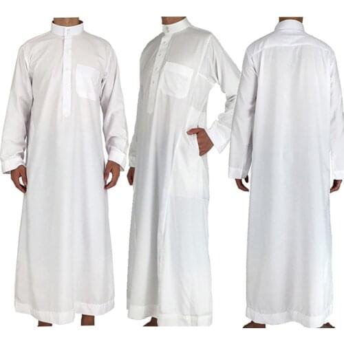 MD Middle East Men Jubba Thobe Muslim White Abaya Saudi Arabia Dubai Djellaba Pakistan Turkey Clothing Islamic Ramadan Man Robes