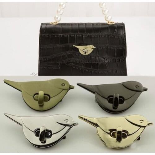 Metal Bird Shape Twist Turn Lock Clasp for Leather Craft Women Bag Handbag Shoulder Bag Purse Closure DIY Hardware Accessory