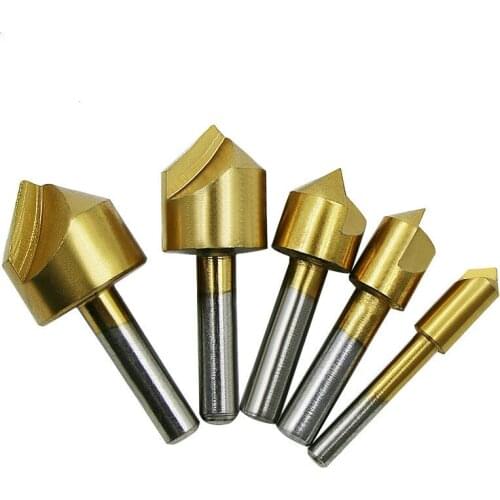 Metric Titanium plating Countersink Drill Bit 90 Degree Single Flute Edge Chamfer 6/10/13/16/19mm High Carbon Steel