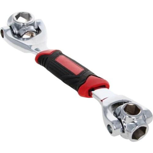 Utoolmart Multifunctional Socket Wrench With Spline Bolts Chrome-molybdenum Steel Universal Socket Wrench ABS+TPR Handle 1pc