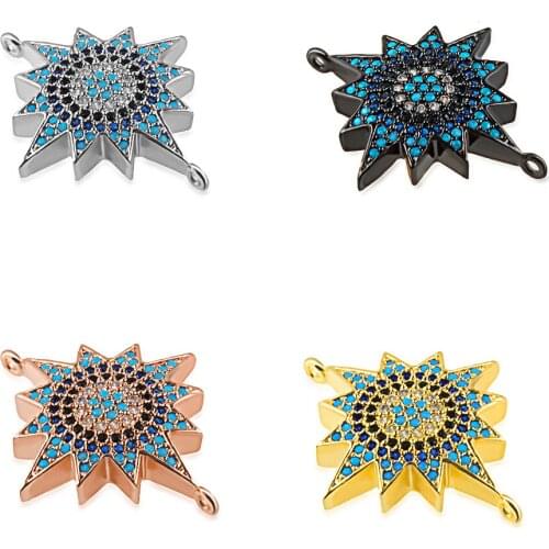 Fashionable Simple Charm Blue Zircon Pendant DIY Necklace Jewelry Making Crafts Accessories Wholesale